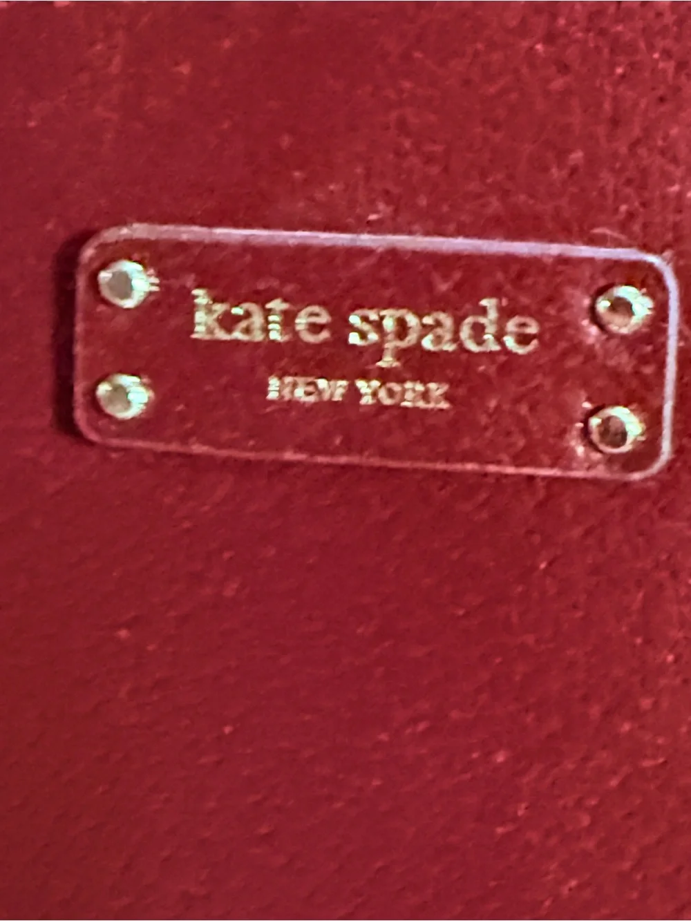 kate spade Burgundy Leather Tote with Matching Wallet Set